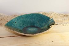 סטודיו בר, כלי הגשה מקרמיקה – קערה דגם דג טורקיז